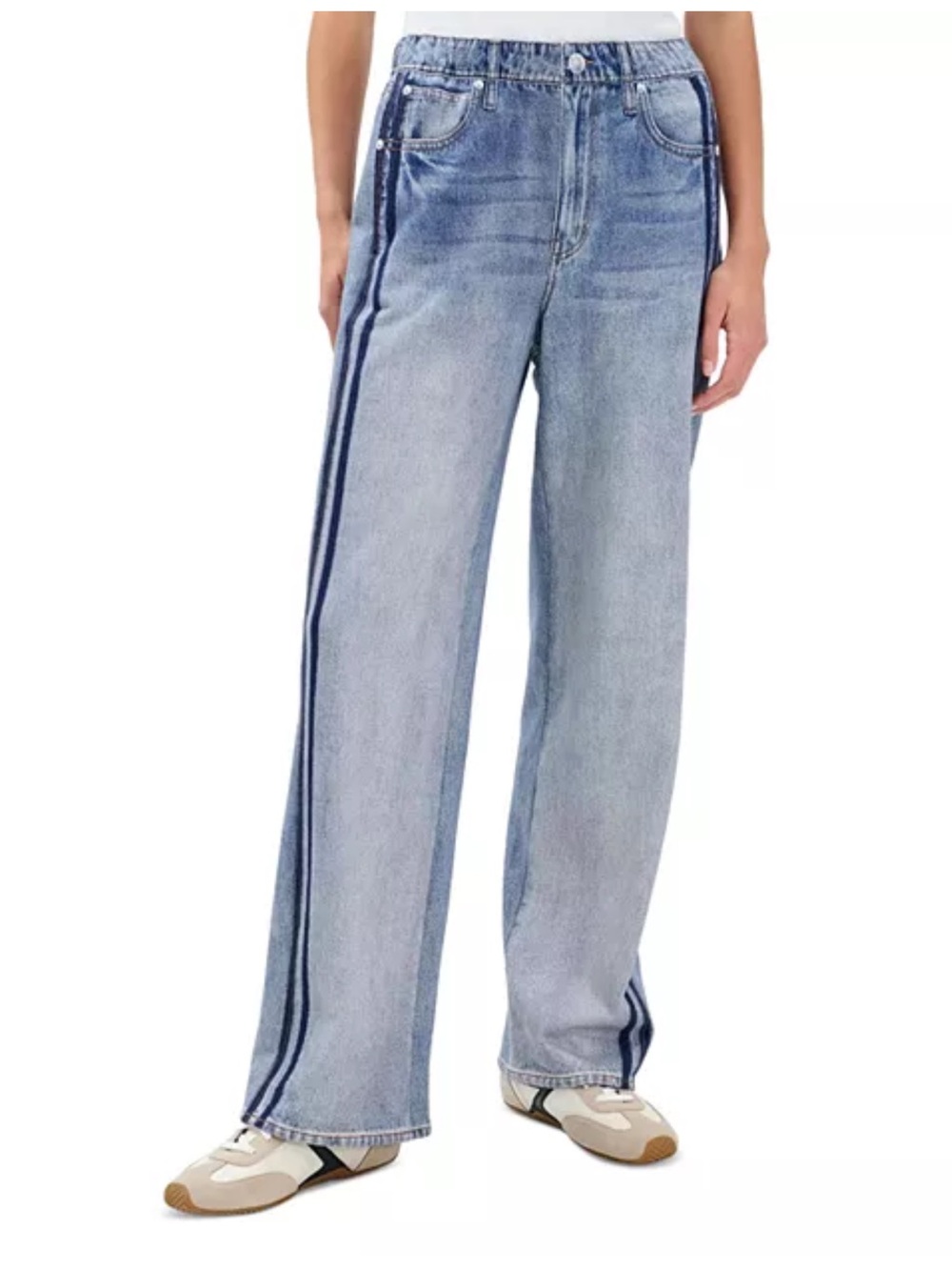 Rag and Bone Women's rb Miramar Terry Wide Leg Track Pants Side Stripe Coney